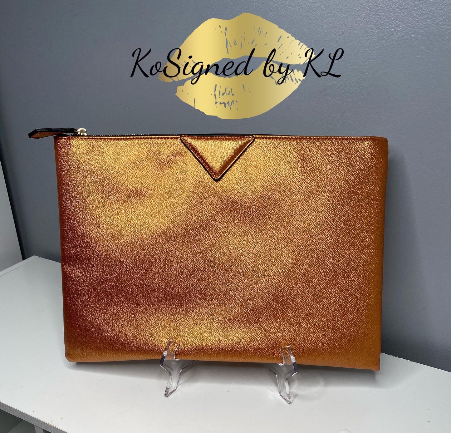 Metallic Leather-Like Handbag