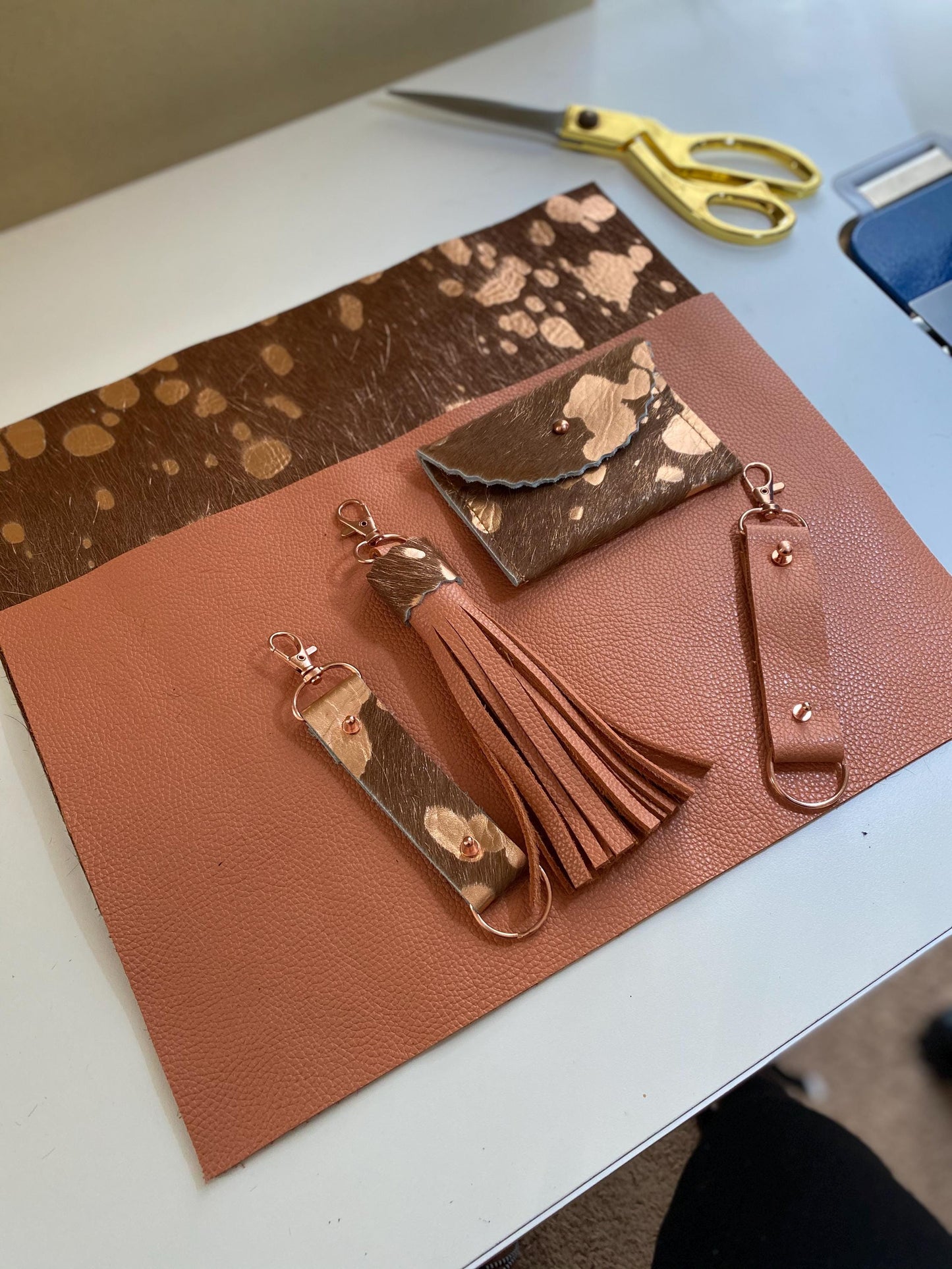 Acid Wash Leather Hair on Hide (Rose’ Gold)