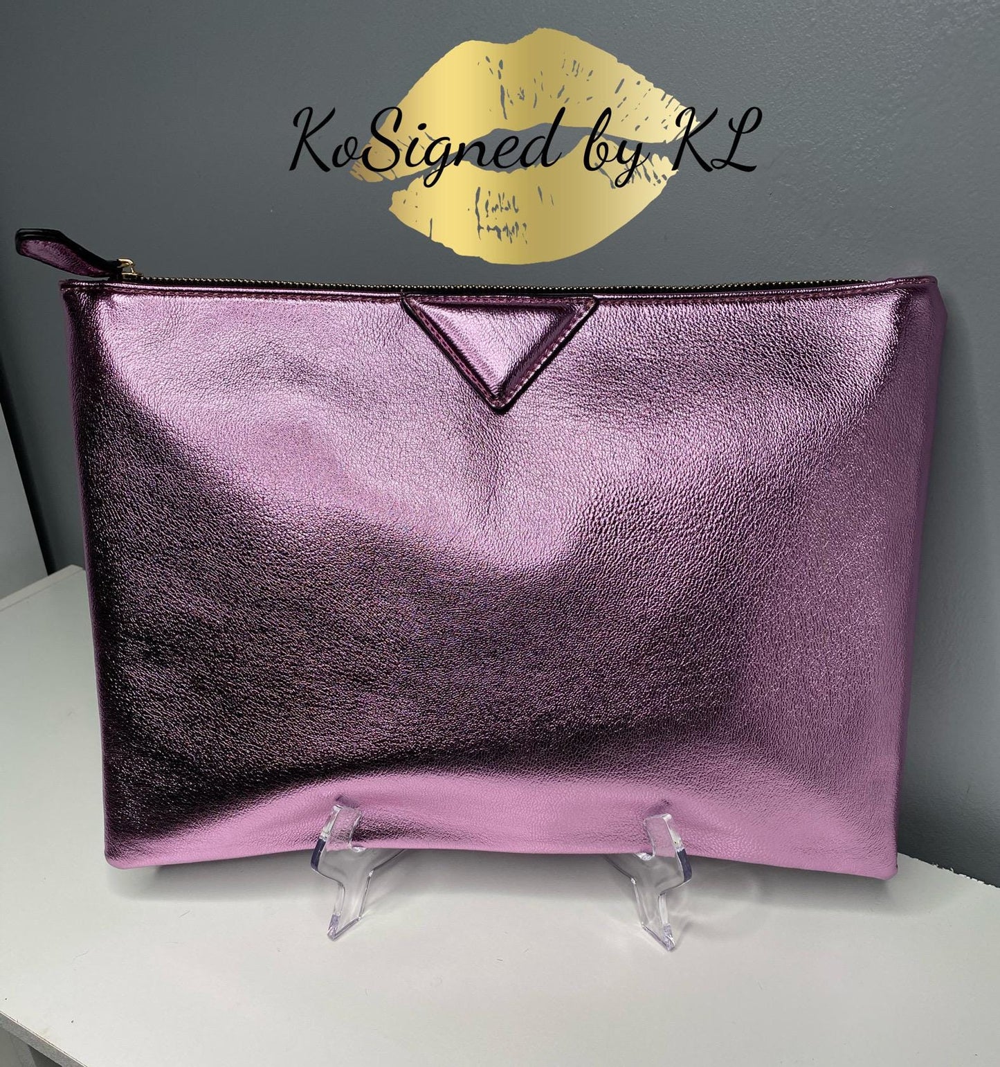Metallic Leather-Like Handbag