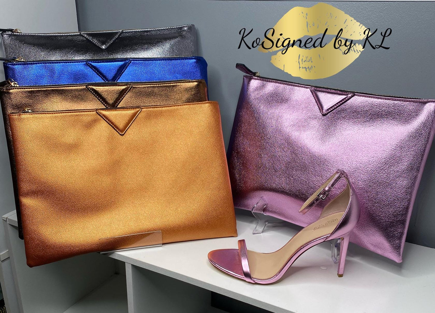 Metallic Leather-Like Handbag